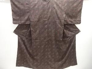 抽象模様織り出し手織り真綿紬着物